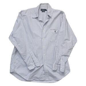 Polo Ralph Lauren Big Shirt Blue Check Button Down Men’s L Cotton